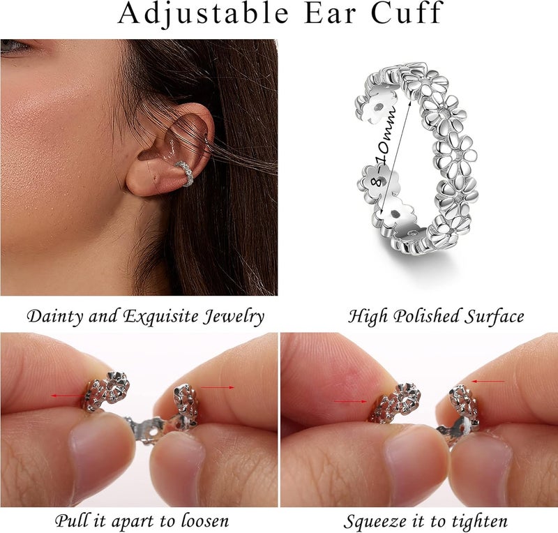 Florideco Ear Cuff Earrings Set for Women Adjustable Fake Earring Cuffs Non Piercing Earring Set Ear Jewelry Set - Image 2